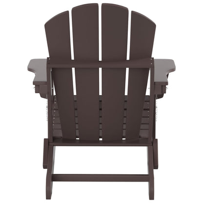 Chaise de jardin pliante Adirondack Polytrends Laguna en HDPE, résistante aux intempéries, avec pouf (ensemble 2 pièces)