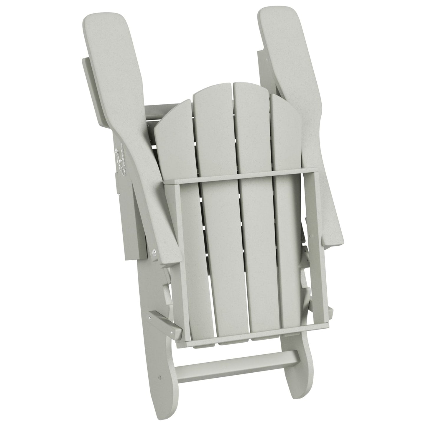 Chaise de jardin pliante Adirondack Polytrends Laguna en HDPE, résistante aux intempéries, avec pouf (ensemble 2 pièces)