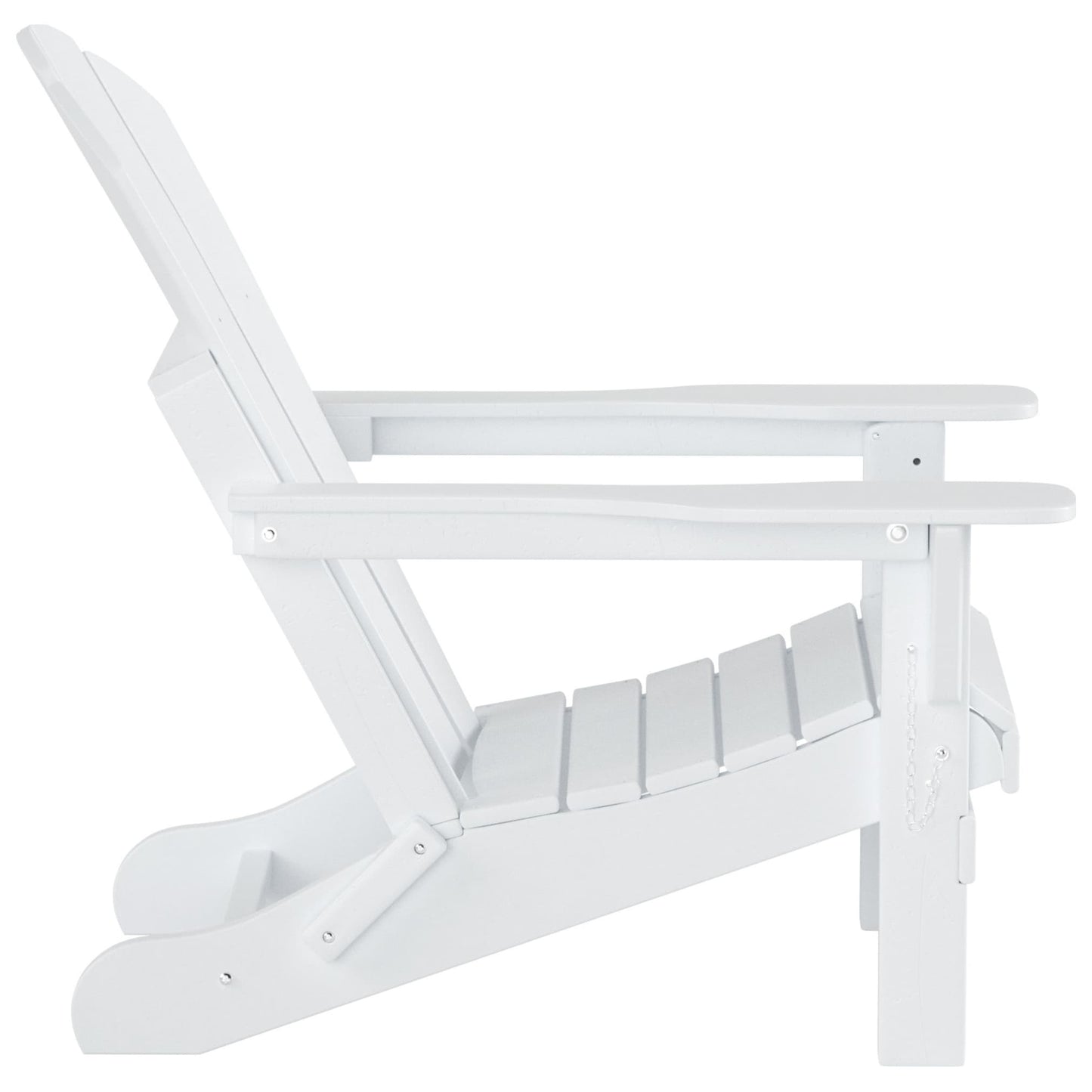 Chaise de jardin pliante Adirondack Polytrends Laguna en HDPE, résistante aux intempéries, avec pouf (ensemble 2 pièces)