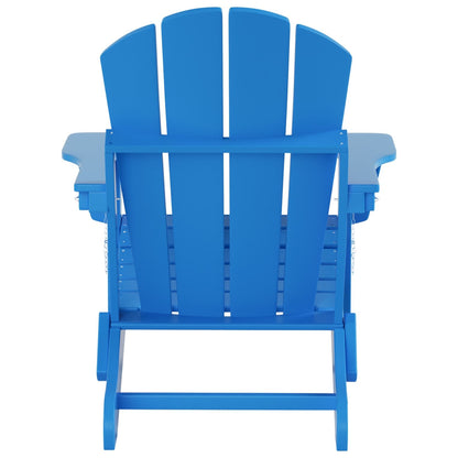 Chaise de jardin pliante Adirondack Polytrends Laguna en HDPE, résistante aux intempéries, avec pouf (ensemble 2 pièces)