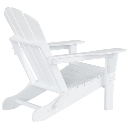 Chaise de jardin pliante Adirondack Polytrends Laguna en HDPE, résistante aux intempéries, avec pouf (ensemble 2 pièces)