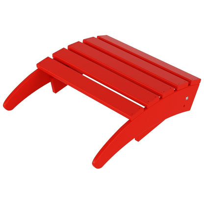 Chaise de jardin pliante Adirondack Polytrends Laguna en HDPE, résistante aux intempéries, avec pouf (ensemble 2 pièces)