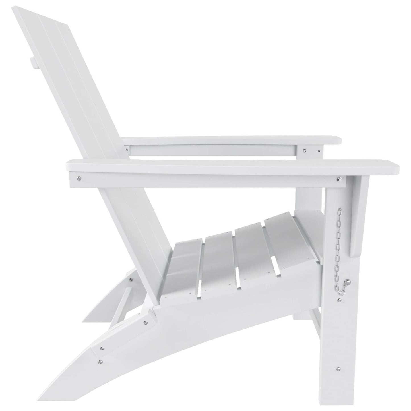 Chaise Adirondack pliante moderne, écologique et résistante aux intempéries, idéale pour usage commercial et résidentiel, de la marque Polytrends Shoreside.