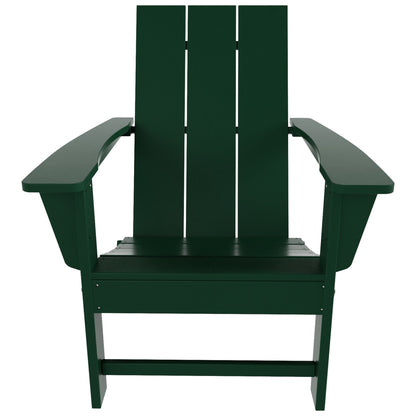 Chaise Adirondack pliante moderne, écologique et résistante aux intempéries, idéale pour usage commercial et résidentiel, de la marque Polytrends Shoreside.