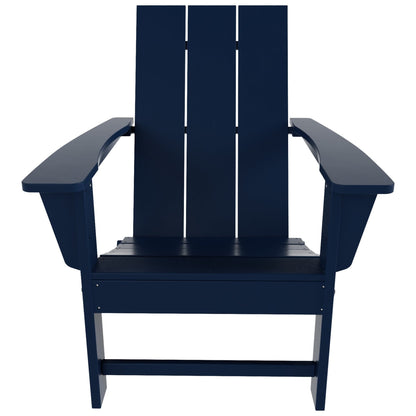 Chaise Adirondack pliante moderne, écologique et résistante aux intempéries, idéale pour usage commercial et résidentiel, de la marque Polytrends Shoreside.