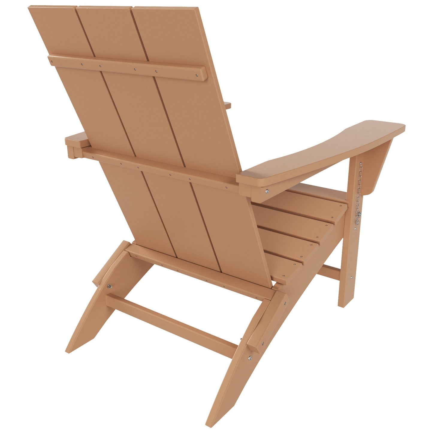 Chaise Adirondack pliante moderne, écologique et résistante aux intempéries, idéale pour usage commercial et résidentiel, de la marque Polytrends Shoreside.