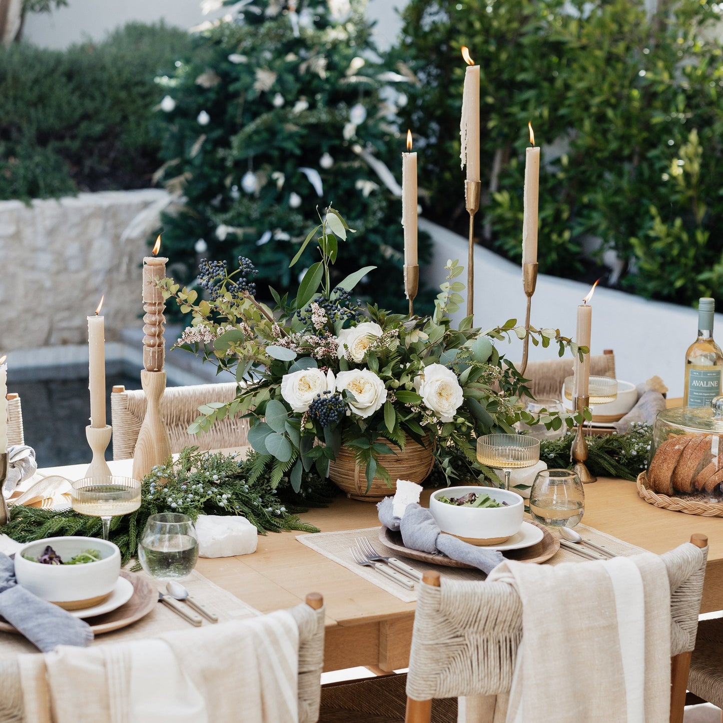 Bougies coniques plissées Lynn, lin