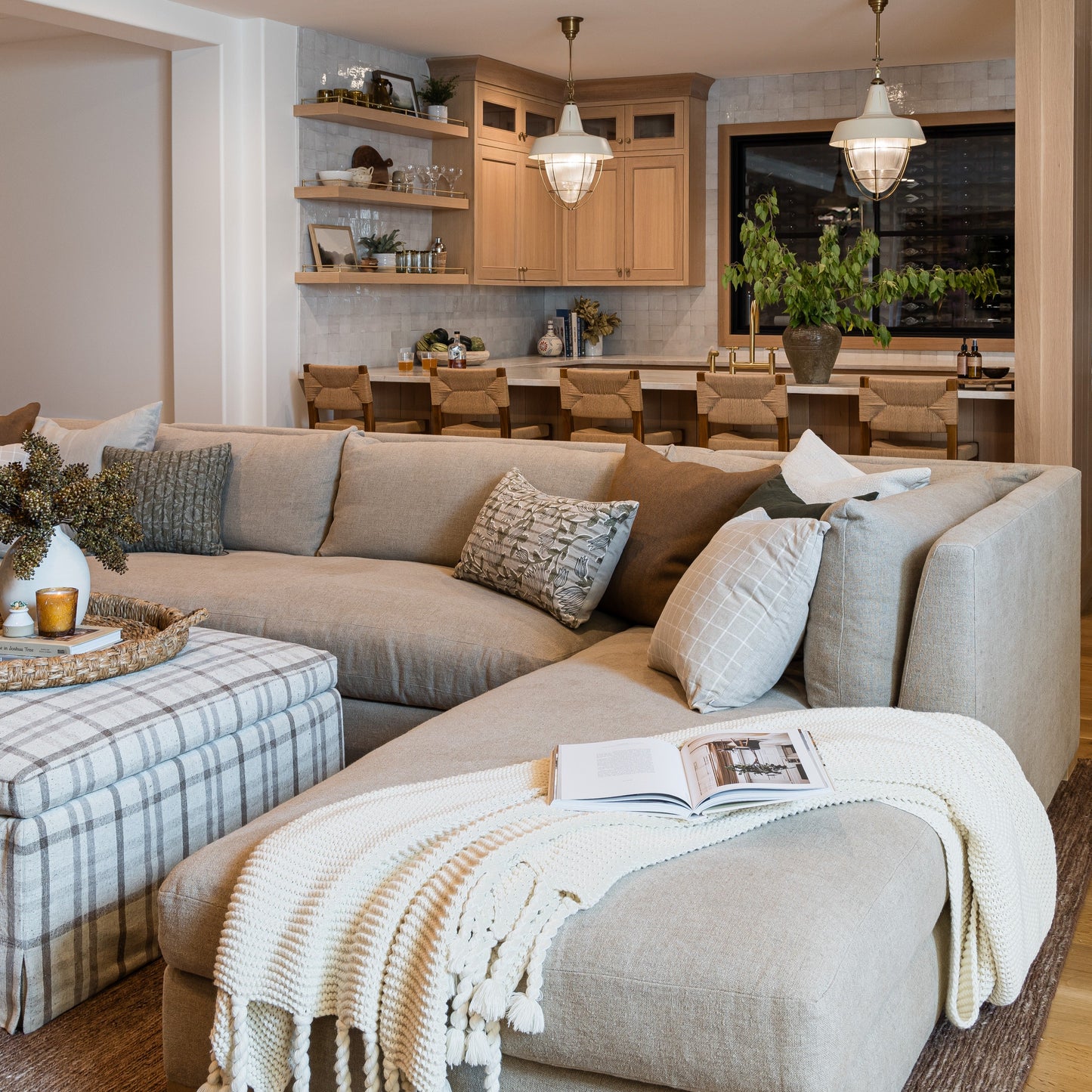 Coussin Stoffer - Vert / Gris