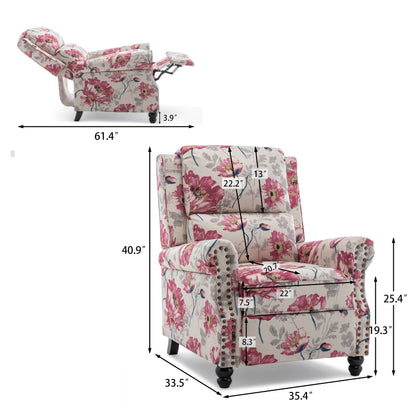 Fauteuils inclinables à commande manuelle avec garniture à clous décoratifs