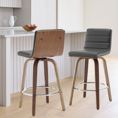 Tabourets de bar/hauts-sièges pivotants en simili cuir 26/29, lot de 2/3