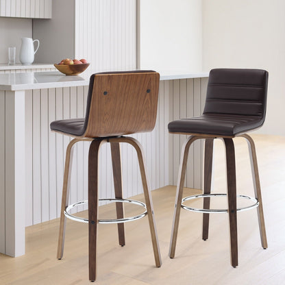 Tabourets de bar/hauts-sièges pivotants en simili cuir 26/29, lot de 2/3