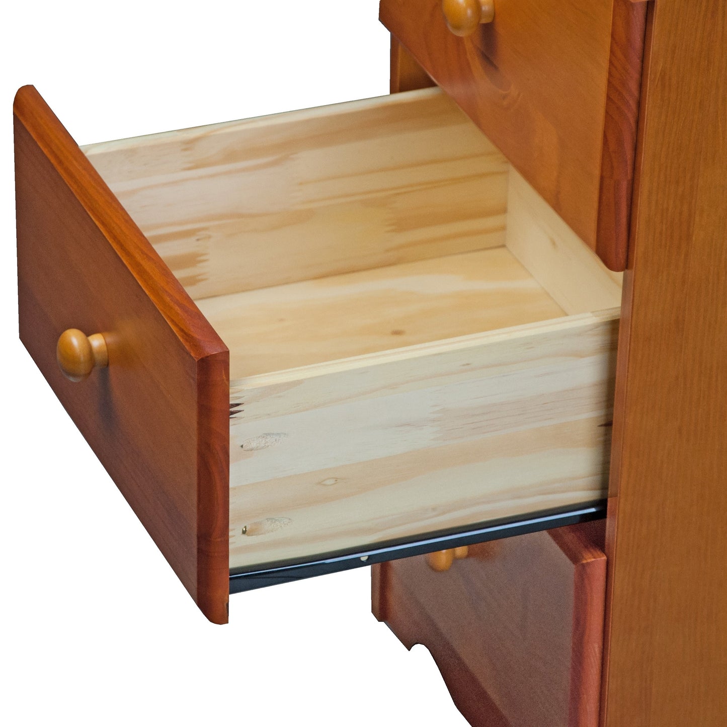 Palace Imports Table de chevet 3 tiroirs en bois massif 100 % avec poignées en métal ou en bois