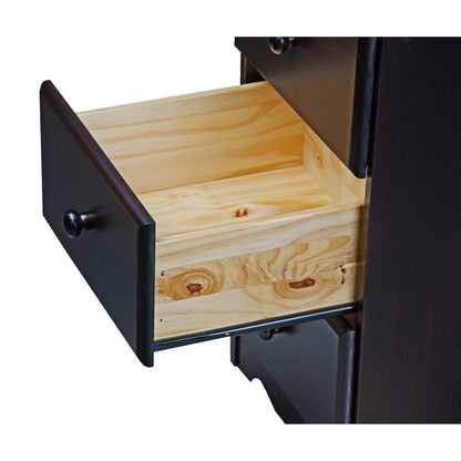 Palace Imports Table de chevet 3 tiroirs en bois massif 100 % avec poignées en métal ou en bois