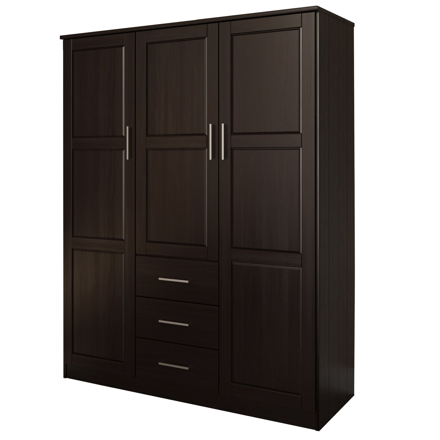 Palace Imports Armoire Cosmo 3 portes en bois massif avec portes en bois massif ou en miroir