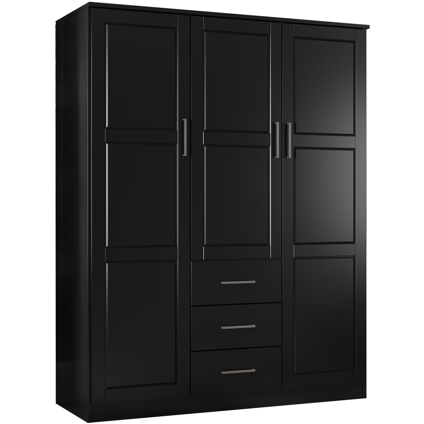 Palace Imports Armoire Cosmo 3 portes en bois massif avec portes en bois massif ou en miroir