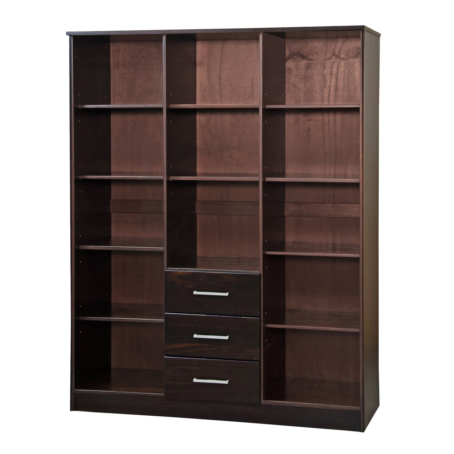Palace Imports Armoire Cosmo 3 portes en bois massif avec portes en bois massif ou en miroir