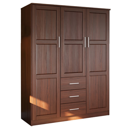 Palace Imports Armoire Cosmo 3 portes en bois massif avec portes en bois massif ou en miroir