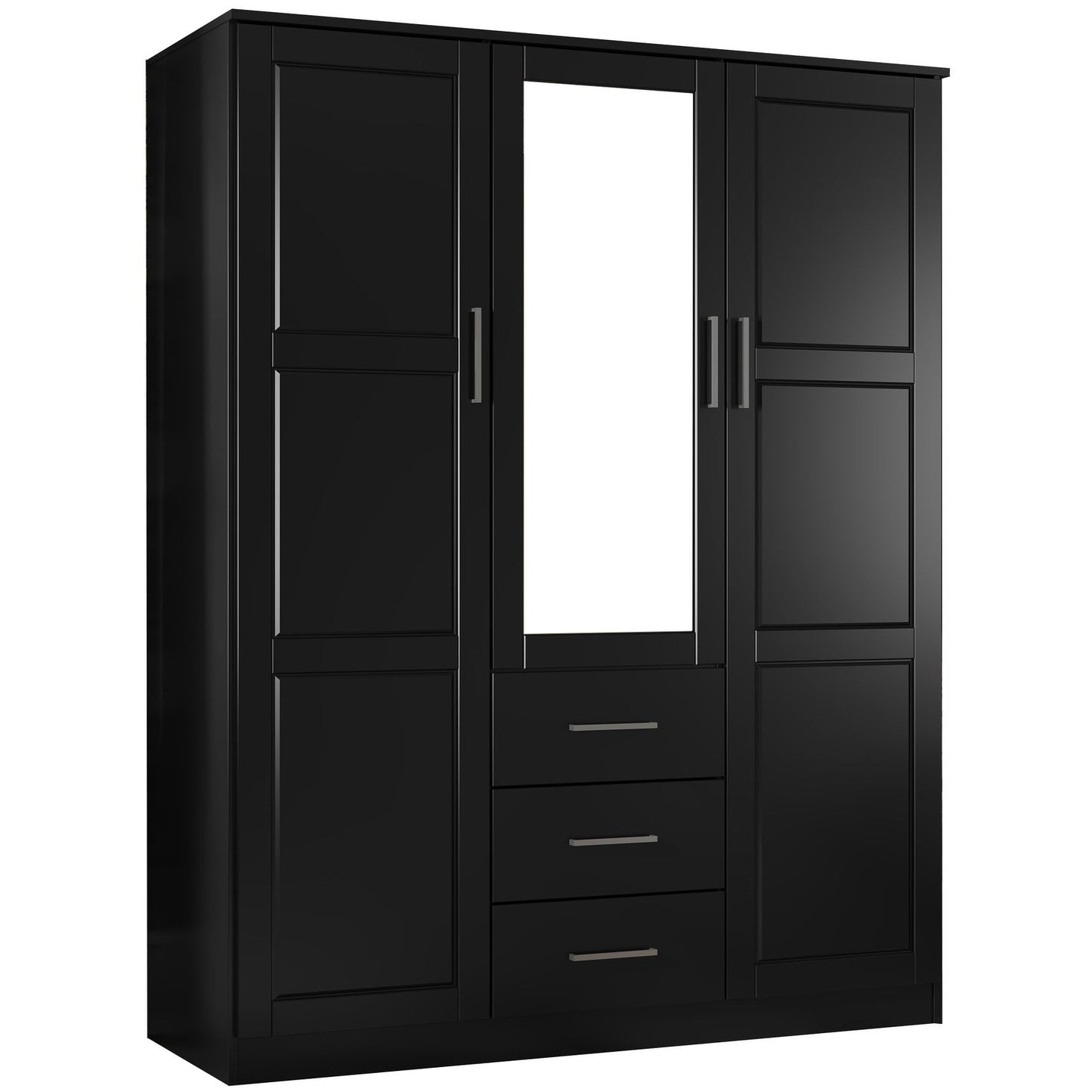 Palace Imports Armoire Cosmo 3 portes en bois massif avec portes en bois massif ou en miroir