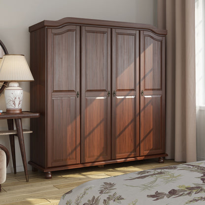 Palace Imports Armoire Kyle 4 portes en bois massif avec portes en bois massif ou en miroir