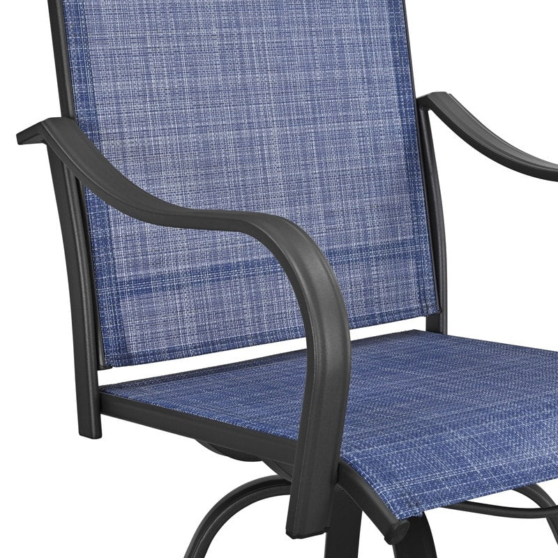 Chaise de bar à dossier haut pivotante en métal pour extérieur Patio Festival (lot de 2)