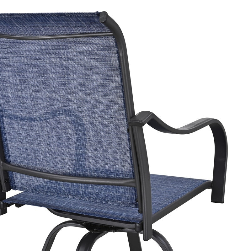 Chaise de bar à dossier haut pivotante en métal pour extérieur Patio Festival (lot de 2)