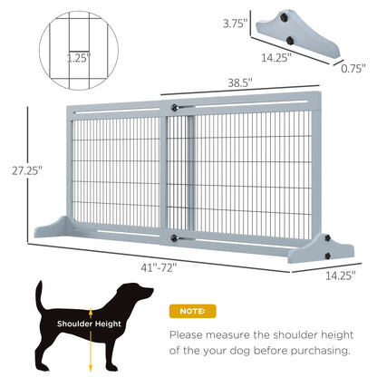 PawHut Barrière pour animaux de compagnie extra large, autoportante, avec longueur réglable, petite barrière pour chien et bébé pour maison, porte, couloir, grise