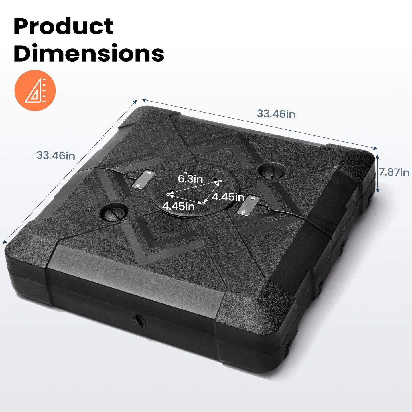 Pellebant Pied de parasol cantilever de terrasse de 220 lbs avec roulettes - N/A