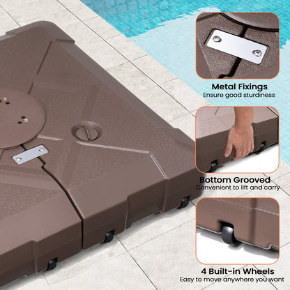 Pellebant Pied de parasol cantilever de terrasse de 220 lbs avec roulettes - N/A