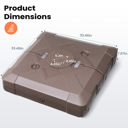 Pellebant Pied de parasol cantilever de terrasse de 220 lbs avec roulettes - N/A