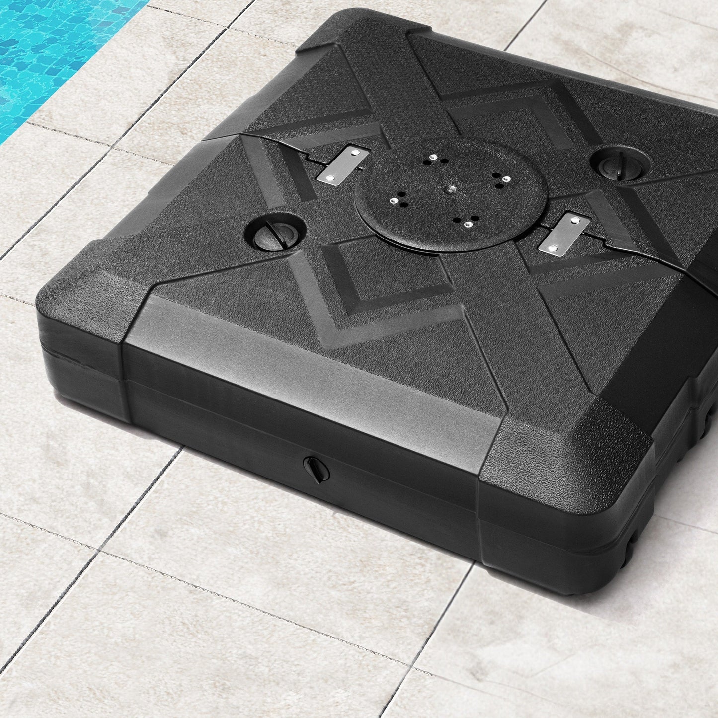 Pellebant Pied de parasol cantilever de terrasse de 220 lbs avec roulettes - N/A