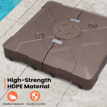 Pellebant Pied de parasol cantilever de terrasse de 220 lbs avec roulettes - N/A