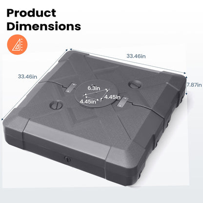 Pellebant Pied de parasol cantilever de terrasse de 220 lbs avec roulettes - N/A