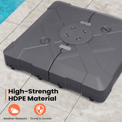 Pellebant Pied de parasol cantilever de terrasse de 220 lbs avec roulettes - N/A