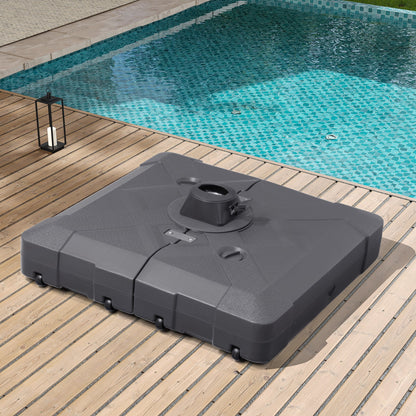 Pellebant Pied de parasol cantilever de terrasse de 220 lbs avec roulettes - N/A