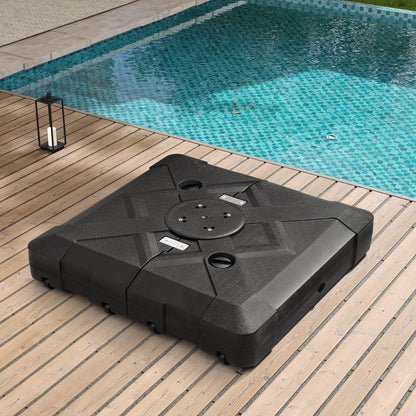 Pellebant Pied de parasol cantilever de terrasse de 220 lbs avec roulettes - N/A