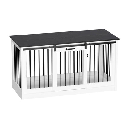 Résidence pour animaux de compagnie avec renforts en tubes d'acier - Cage pour chien élégante et robuste