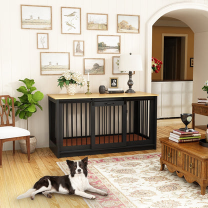 Résidence pour animaux de compagnie avec renforts en tubes d'acier - Cage pour chien élégante et robuste