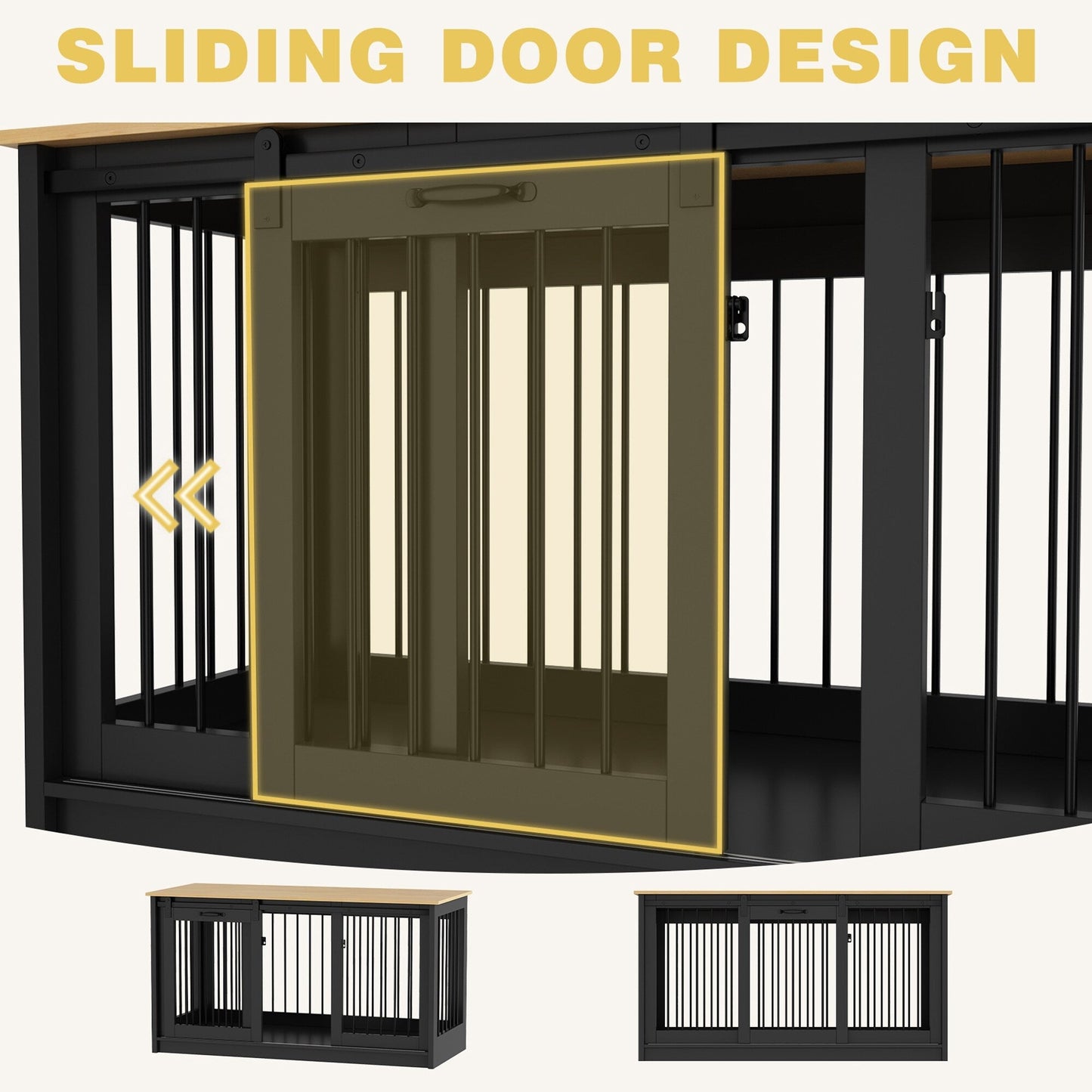 Résidence pour animaux de compagnie avec renforts en tubes d'acier - Cage pour chien élégante et robuste