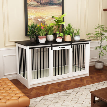 Résidence pour animaux de compagnie avec renforts en tubes d'acier - Cage pour chien élégante et robuste