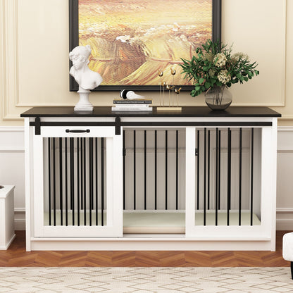 Résidence pour animaux de compagnie avec renforts en tubes d'acier - Cage pour chien élégante et robuste