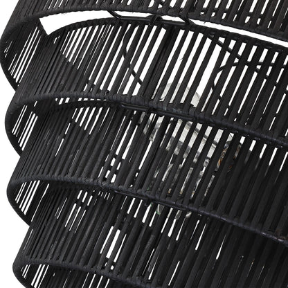 Piersan Lustre moderne bohème à 5 lumières avec abat-jour en rotin à plusieurs niveaux - 66 cm de largeur