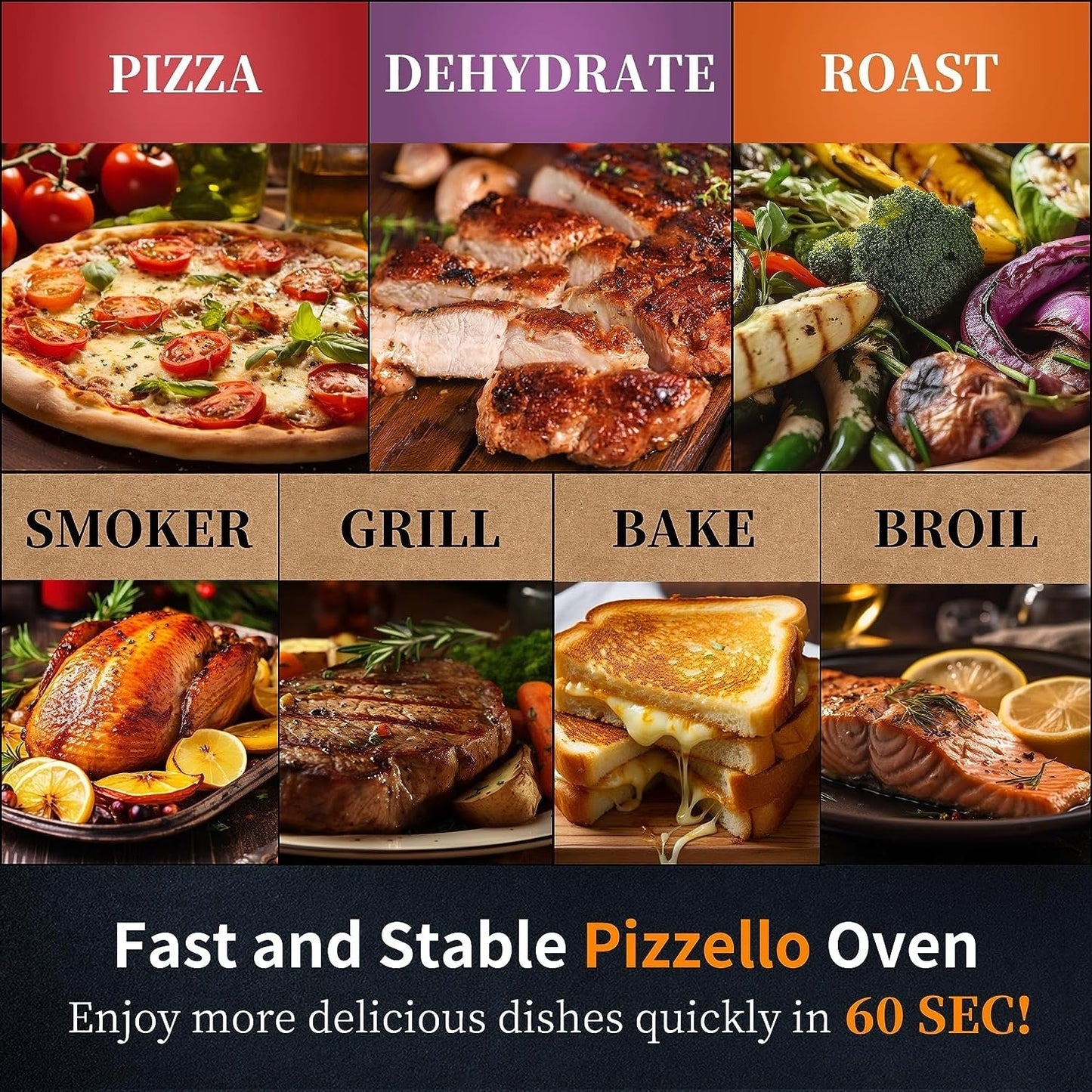 Four à pizza extérieur multi-combustible, cuiseur à pizza sur pierre avec brûleur à gaz et foyer à bois - 12 pouces