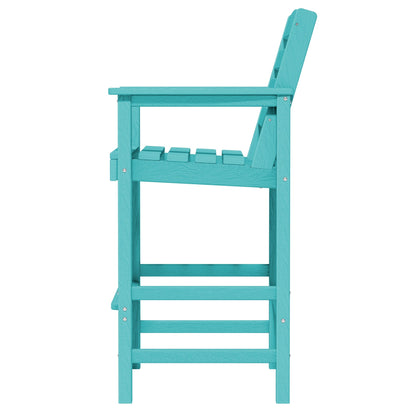 Ensemble de 3 chaises Adirondack hautes en plastique - Ensemble de conversation pour patio