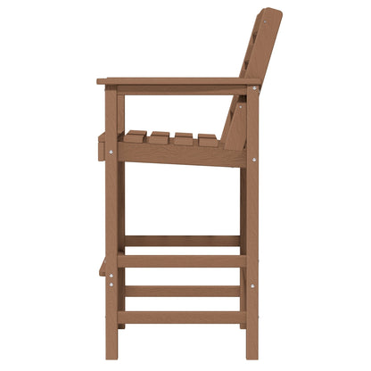 Ensemble de 3 chaises Adirondack hautes en plastique - Ensemble de conversation pour patio