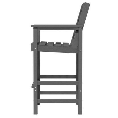 Ensemble de 3 chaises Adirondack hautes en plastique - Ensemble de conversation pour patio