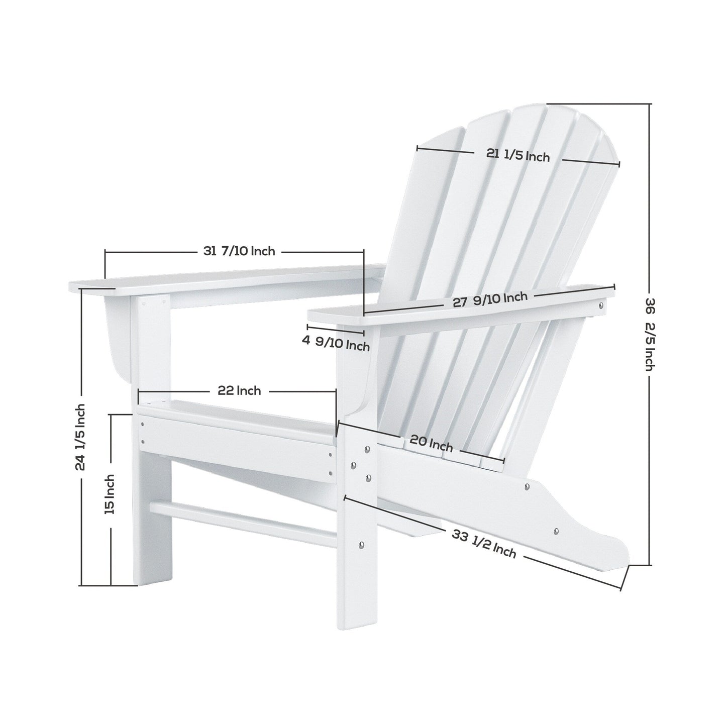 Polytrends Altura Chaise de jardin Adirondack en polyrésine, résistante aux intempéries et écologique (lot de 2)