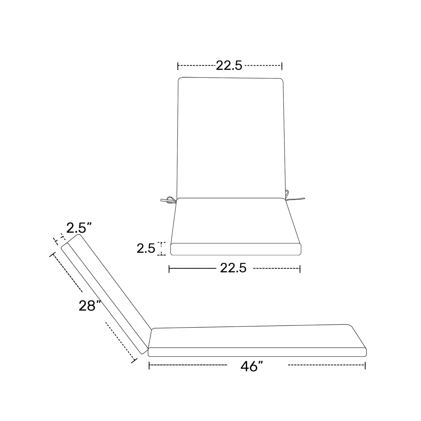 Coussins de chaise longue d'extérieur pour patio, résistants aux intempéries et aux décolorations, de la marque Polytrends - (lot de 2)