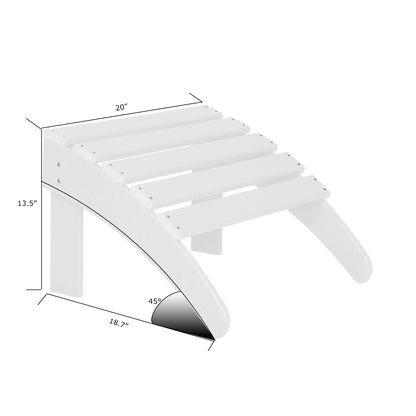 Chaise de jardin pliante Adirondack Polytrends Laguna en HDPE, résistante aux intempéries, avec pouf (ensemble 2 pièces)