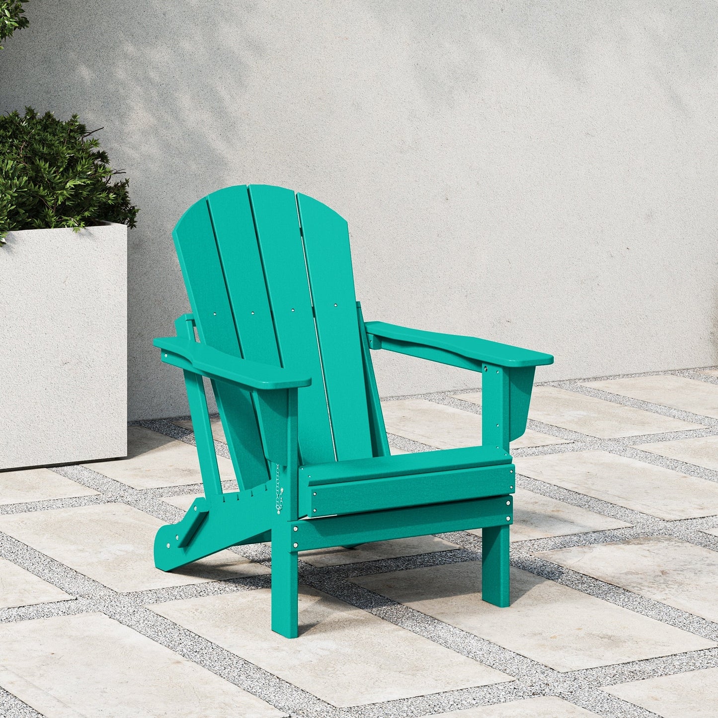 Chaise de jardin pliante Adirondack Polytrends Laguna, résistante à la décoloration et aux intempéries.