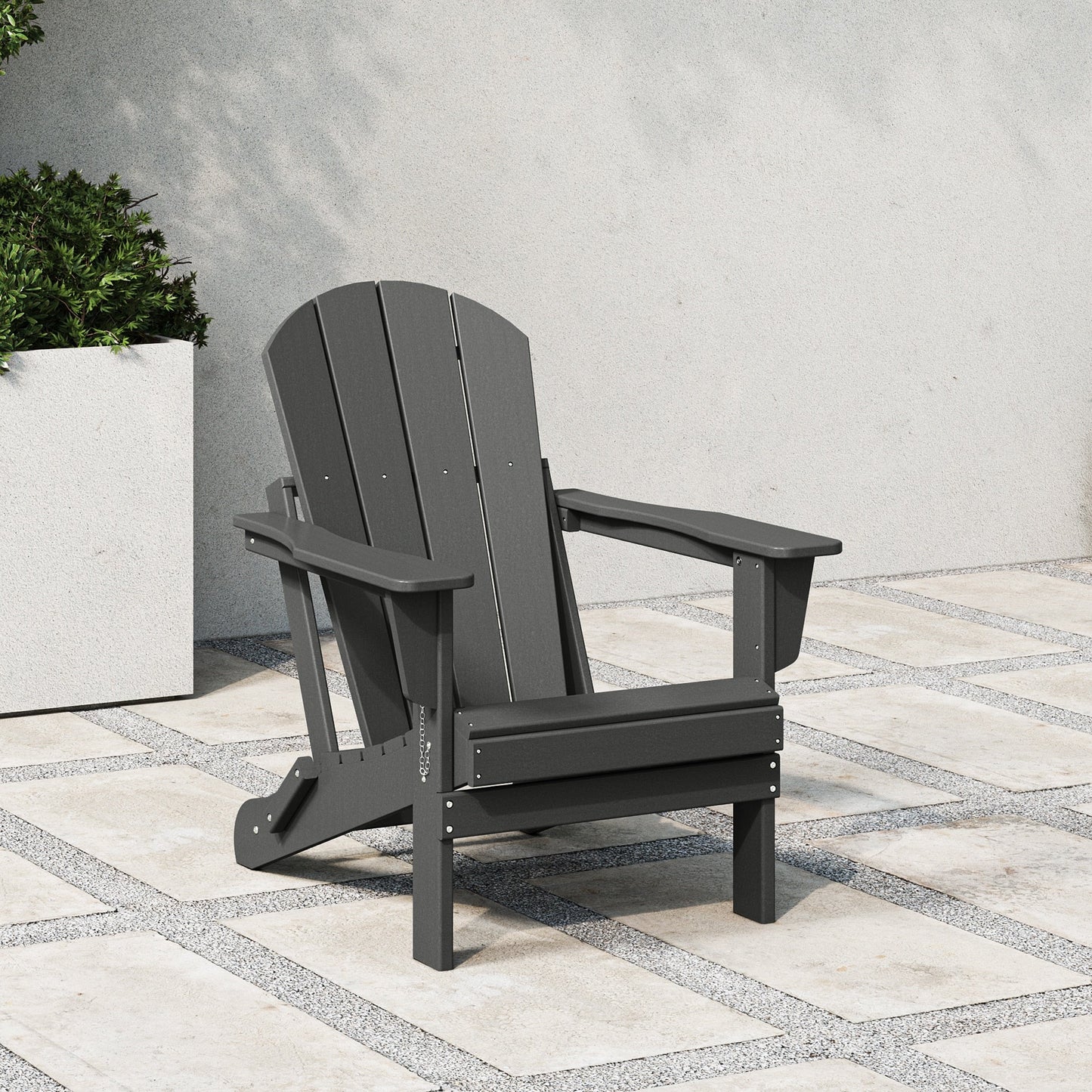 Chaise de jardin pliante Adirondack Polytrends Laguna, résistante à la décoloration et aux intempéries.